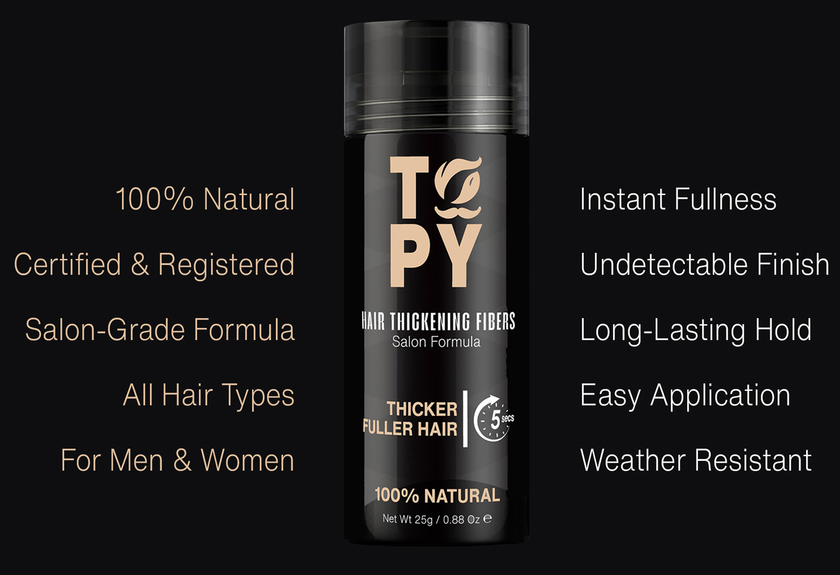 TOPY HAIR THINING SOLUTION FIBERS POWDER hair